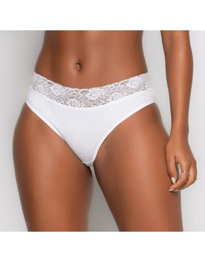 CALCINHA BIQUINI C/ RENDA ALGODÃO BASIC ESTILO NATURAL 35