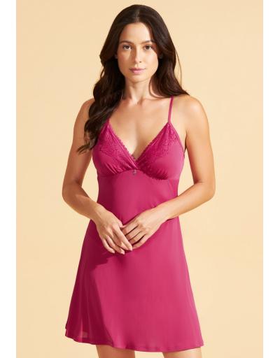 CAMISOLA DE MICROFIBRA COM RENDA RECCO 17674