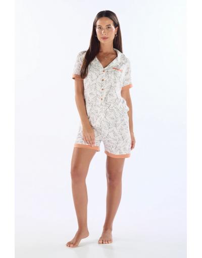 PIJAMA AMERICANO COM SHORTS EM MALHA PZAMA 100247
