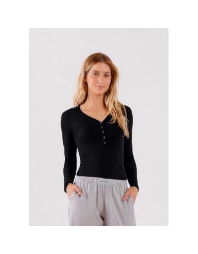 Blusa Feminina Manga Longa em canelado visco comfy COR COM AMOR 2011268