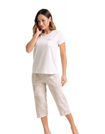 PIJAMA MANGA CURTA COM CAPRI TOQUE SLEEPWEAR 2101035