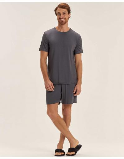 Pijama Masculino Manga Curta Com Bermuda cor com amor 2030230